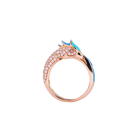 Artist Macaw Ring<br> (Full Diamond, 9K Solid Gold)