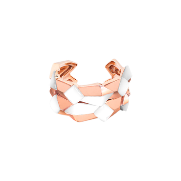 Hidden: Edgy Double Unisex Ring <br>(No Diamonds, 18K Solid Gold)