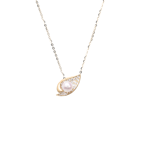 Ocean Shell Necklace <br>(Full Diamond, 9K Solid Gold)