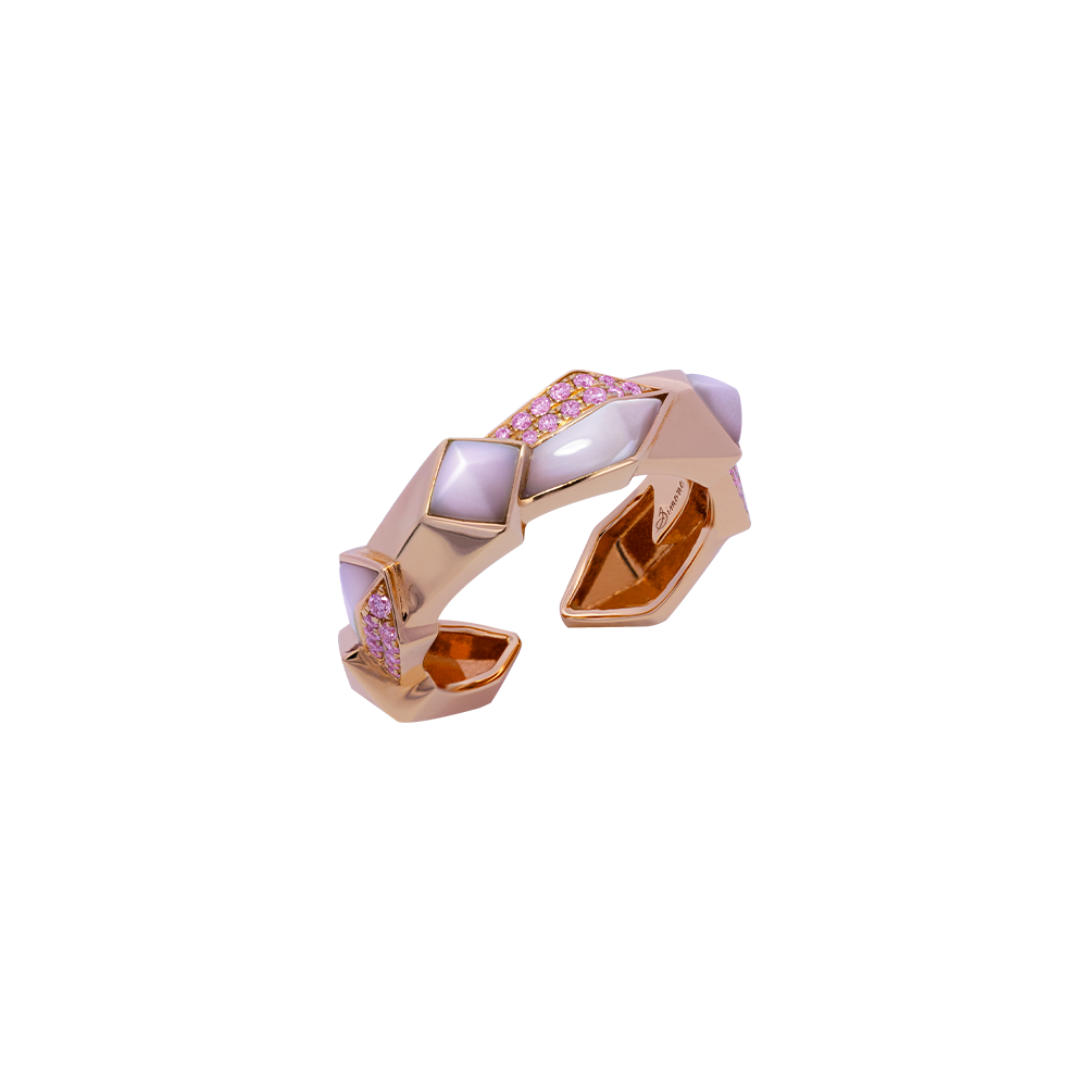 Exclusive: Edgy Unisex Ring - Pink Edition (Semi-Diamond, 18k Rose Gold)