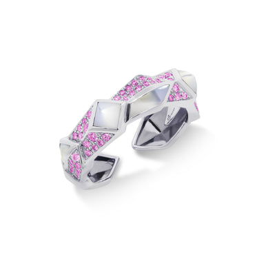 Empower Her Unisex Ring (925 Silver, Full Pink Sapphire)