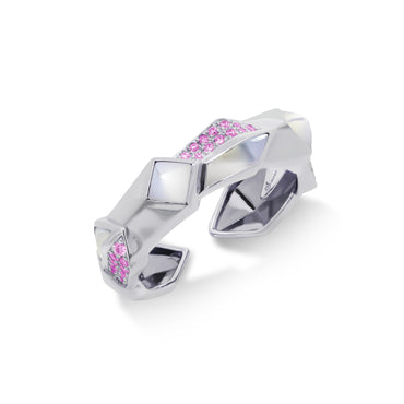 Empower Her Unisex Ring (925 Silver, Semi Pink Sapphire)