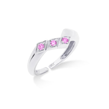 Empower Her Lightning Ring (925 Silver, Pink Sapphire)