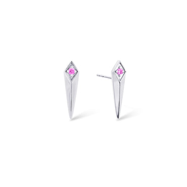 Empower Her Punk Rock Studs (925 Silver, Pink Sapphire)