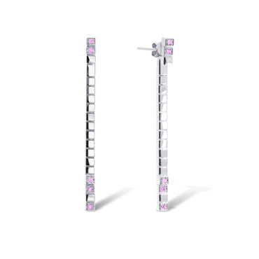 Empower Her Strings Earring (925 Silver, Pink Sapphire)