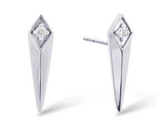 Rockstar : Punk Rock Unisex Studs (925 Silver, Diamonds)