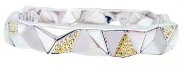 Edgy Bangle (925 Silver, Semi Yellow Sapphire)