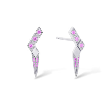 Rockstar : Lightning Earrings (Pink Sapphire)