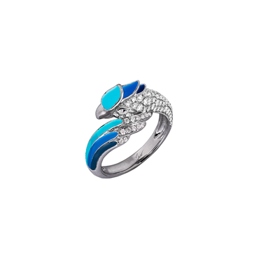 Artist Macaw Ring<br> (Full Diamond, 9K Solid Gold)