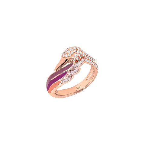 Artist Swan Ring<br>(Full Diamond, 18K Solid Gold)