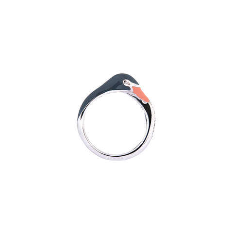 Artist Swan Ring<br>(Semi-Diamond, 18K Solid Gold)