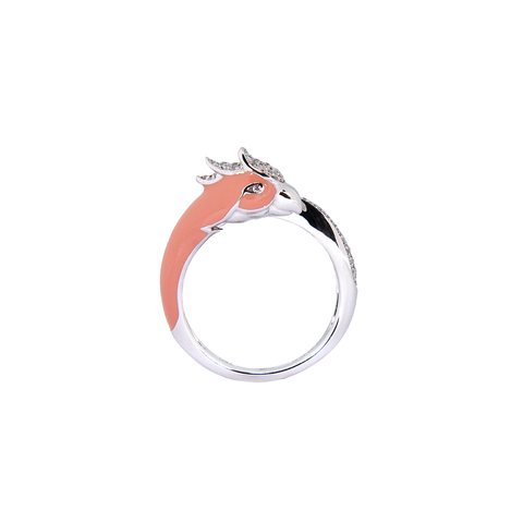Artist Macaw Ring<br> (Semi-Diamond, 9K Solid Gold)