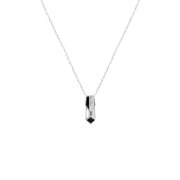 Edgy Arrow Necklace<br> (Semi-Diamond, 18K Solid Gold)