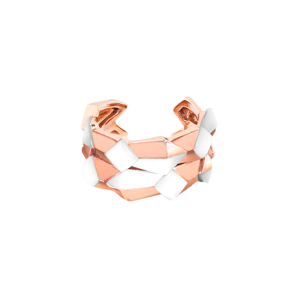 Hidden: Edgy Double Unisex Ring <br>(No Diamonds, 18K Solid Gold)