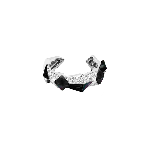 Edgy Unisex Ring<br> (Full Diamond, 9K Solid Gold)