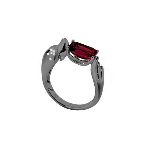 Lover Peace Ring <br>(Semi-Diamond, 9K Solid Gold)