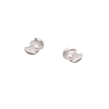 Ocean Lily Studs<br> (Full Diamond, 9K Solid Gold)