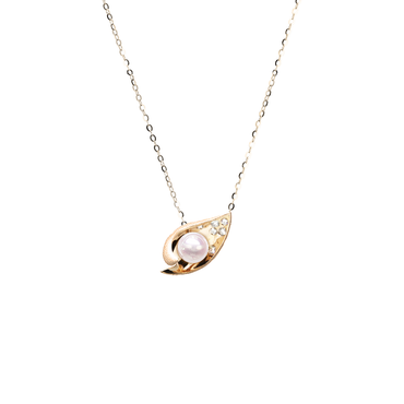 Ocean Shell Necklace<br> (Semi-Diamond, 18K Solid Gold)