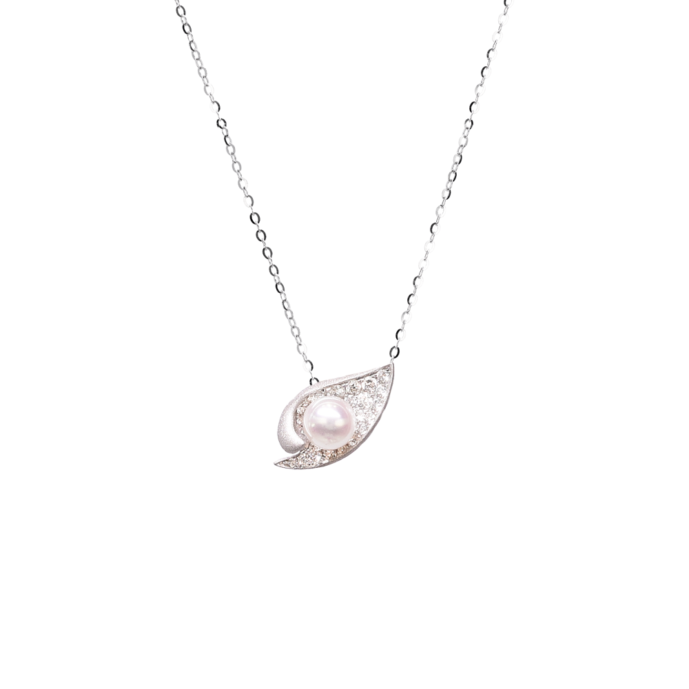 Ocean Shell Necklace<br> (Full Diamond, 18K Solid Gold)