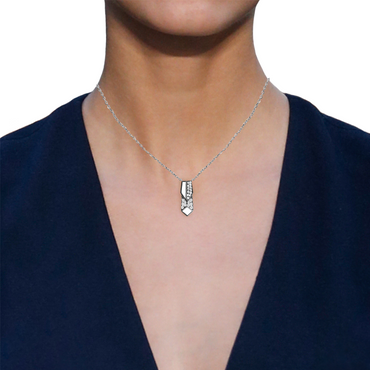 Edgy Arrow Necklace<br>(Full Diamond, 18K Solid Gold)